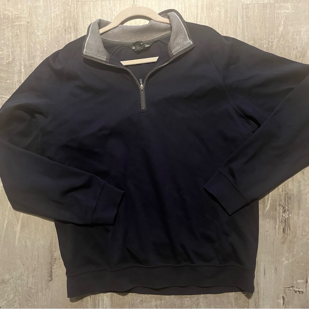 Brooks Brothers Dark Blue Zip-Up pullover sz large men’s